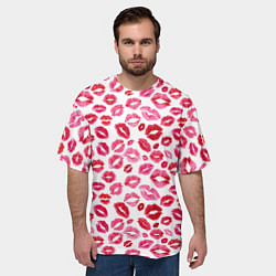 Футболка оверсайз мужская Поцелуи Губы, цвет: 3D-принт — фото 2