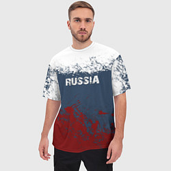 Футболка оверсайз мужская Россия - краски, цвет: 3D-принт — фото 2