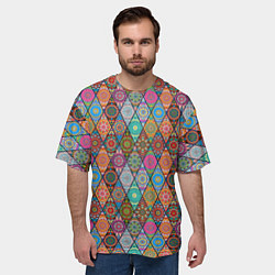 Футболка оверсайз мужская Мандалы Текстура, цвет: 3D-принт — фото 2