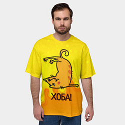 Футболка оверсайз мужская Кот делает Хоба!, цвет: 3D-принт — фото 2
