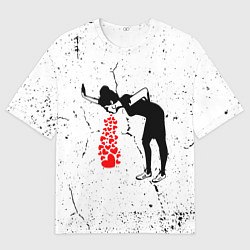 Футболка оверсайз мужская Banksy - Бэнкси больная любовь, цвет: 3D-принт