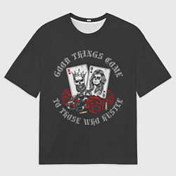 Футболка оверсайз мужская Карты, Розы, Кастет gangsters, цвет: 3D-принт