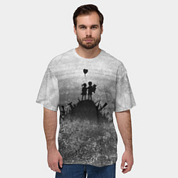 Футболка оверсайз мужская Бэнкси Дети Любовь Banksy, цвет: 3D-принт — фото 2