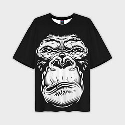 Мужская футболка оверсайз Морда гориллы