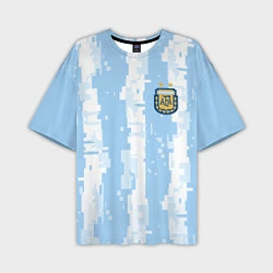 Футболка оверсайз мужская Сборная Аргентины Современная форма, цвет: 3D-принт