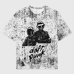 Мужская футболка оверсайз Daft Punk B&W