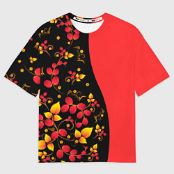 Футболка оверсайз мужская Хохлома Русская роспись, цвет: 3D-принт