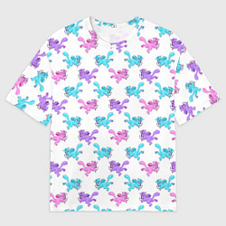 Мужская футболка оверсайз Коты Купидоны Паттерн