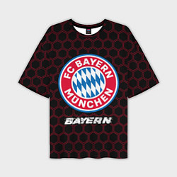 Футболка оверсайз мужская БАВАРИЯ Bayern Соты, цвет: 3D-принт