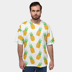 Футболка оверсайз мужская Поле ананасов, цвет: 3D-принт — фото 2