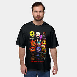 Футболка оверсайз мужская Five Nights at Freddys - FNAF персонажи, цвет: 3D-принт — фото 2