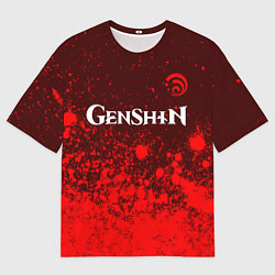 Футболка оверсайз мужская ГЕНШИН ИМПАКТ - ГИДРО Арт 1, цвет: 3D-принт