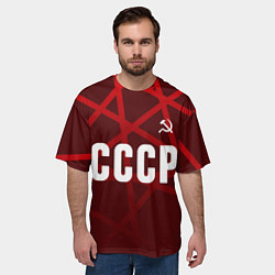 Футболка оверсайз мужская СССР КРАСНЫЕ ЛИНИИ, цвет: 3D-принт — фото 2