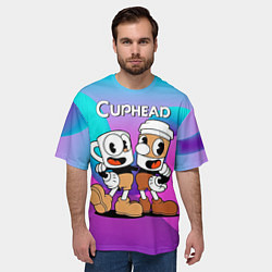 Футболка оверсайз мужская Кружечки Cuphead, цвет: 3D-принт — фото 2