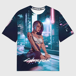 Футболка оверсайз мужская Jydy cyberpunk2077, цвет: 3D-принт