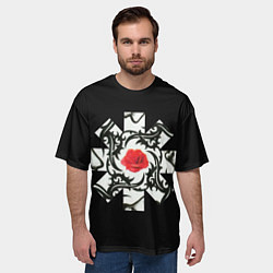 Футболка оверсайз мужская RHCP Logo Red Rose, цвет: 3D-принт — фото 2