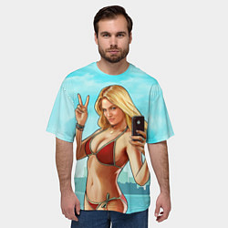Футболка оверсайз мужская GTA Beach girl, цвет: 3D-принт — фото 2