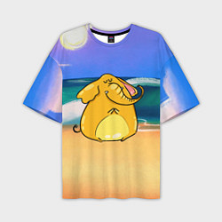 Футболка оверсайз мужская Желтый слон, цвет: 3D-принт