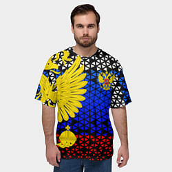 Футболка оверсайз мужская Герб флаг россии, цвет: 3D-принт — фото 2