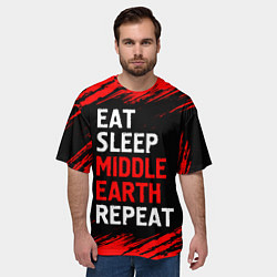 Футболка оверсайз мужская Eat Sleep Middle Earth Repeat Краски, цвет: 3D-принт — фото 2