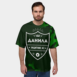 Футболка оверсайз мужская Данила - ЗАЩИТНИК - Милитари, цвет: 3D-принт — фото 2
