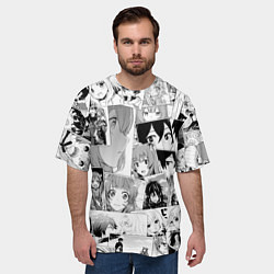 Футболка оверсайз мужская Восхождение героя щита паттерн, цвет: 3D-принт — фото 2