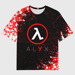 Футболка оверсайз мужская Half-life брызги, цвет: 3D-принт