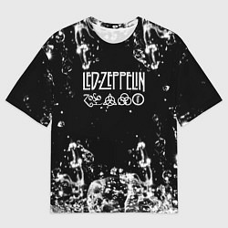 Футболка оверсайз мужская LED ZEPPELIN texture вода, цвет: 3D-принт