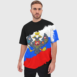 Футболка оверсайз мужская Россия - имперский герб, цвет: 3D-принт — фото 2