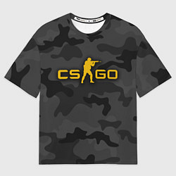 Футболка оверсайз мужская Counter-Strike Камуфляж Тёмные Воды, цвет: 3D-принт