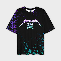 Футболка оверсайз мужская Metallica металлика neon, цвет: 3D-принт