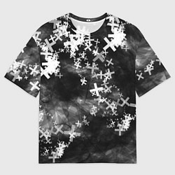 Футболка оверсайз мужская Сердца в крестах Коллекция Get inspired! Z-b-heart, цвет: 3D-принт