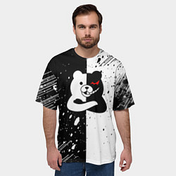 Футболка оверсайз мужская Monokuma брызги, цвет: 3D-принт — фото 2