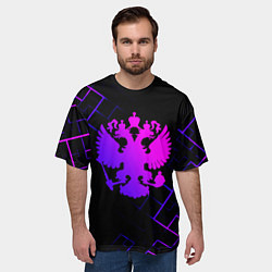 Футболка оверсайз мужская Двуглавый орел - Россия, цвет: 3D-принт — фото 2