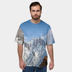 Футболка оверсайз мужская Minecraft Mountains Video game, цвет: 3D-принт — фото 2