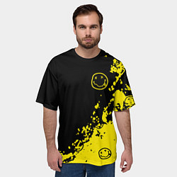 Футболка оверсайз мужская Nirvana смайл, цвет: 3D-принт — фото 2