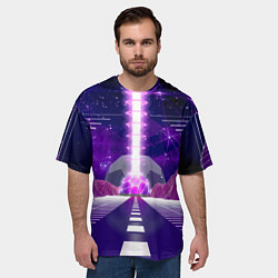 Футболка оверсайз мужская Vaporwave Neon Space, цвет: 3D-принт — фото 2