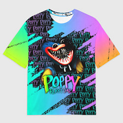 Футболка оверсайз мужская POPPY PLAYTIME HAGGY WAGGY - ПОППИ ПЛЕЙТАЙМ цветно, цвет: 3D-принт
