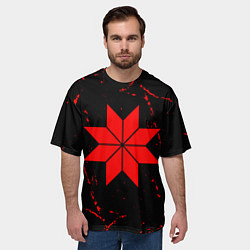 Футболка оверсайз мужская СИМВОЛЫ РУСИ - АЛАТЫРЬ - Гранж, цвет: 3D-принт — фото 2