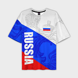 Мужская футболка оверсайз RUSSIA - SPORTWEAR - ТРИКОЛОР