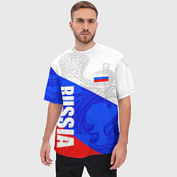 Футболка оверсайз мужская RUSSIA - SPORTWEAR - ТРИКОЛОР, цвет: 3D-принт — фото 2