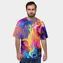 Футболка оверсайз мужская Madness colors, цвет: 3D-принт — фото 2