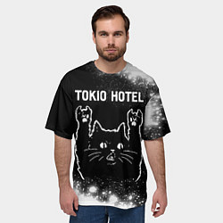 Футболка оверсайз мужская Tokio Hotel Rock Cat, цвет: 3D-принт — фото 2