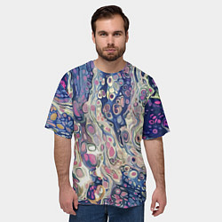 Футболка оверсайз мужская Не смешавшиеся краски abstract pattern, цвет: 3D-принт — фото 2