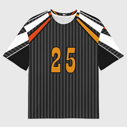 Футболка оверсайз мужская Комбинированный полосатый спортивный узор, цвет: 3D-принт