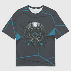 Футболка оверсайз мужская Голова монстра в противогазе, цвет: 3D-принт