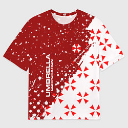 Мужская футболка оверсайз Resident Evil Umbrella Corporation паттерн