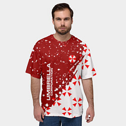 Футболка оверсайз мужская Resident Evil Umbrella Corporation паттерн, цвет: 3D-принт — фото 2