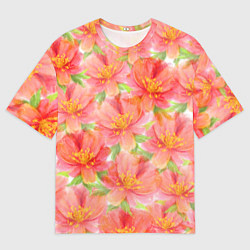 Футболка оверсайз мужская Необычные цветы, цвет: 3D-принт