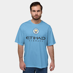 Футболка оверсайз мужская Грилиш Manchester City Манчестер Сити домашняя фор, цвет: 3D-принт — фото 2